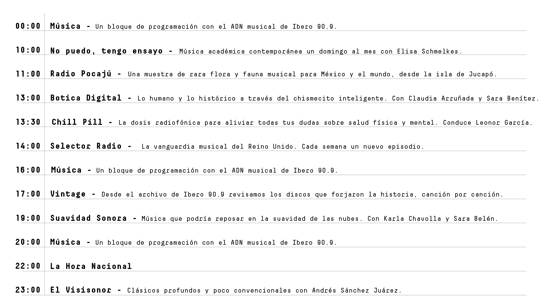 Parrilla de los domingos enero 2026.
